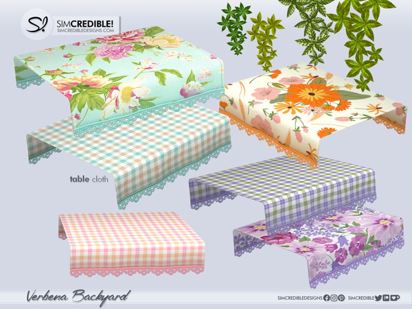 Sims 4 — Verbena Table cloth by SIMcredible! — by SIMcredibledesigns.comby SIMcredibledesigns.comby