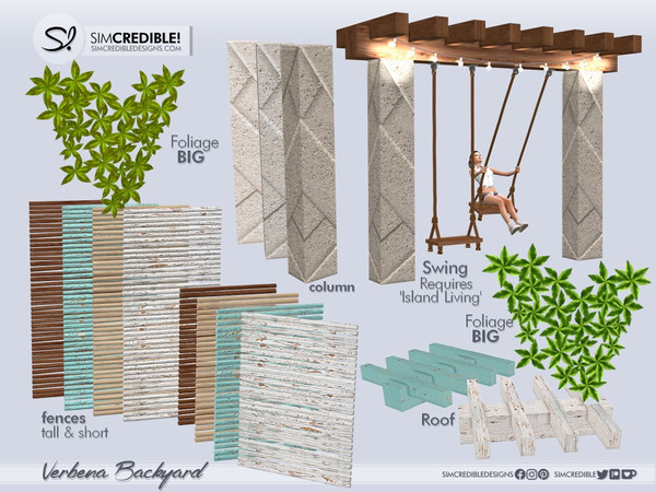 Sims 4 — Verbena Wooden Beam by SIMcredible! — by SIMcredibledesigns.comby SIMcredibledesigns.comby