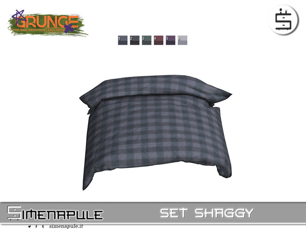 Sims 4 — Set Shaggy - Blanket by Simenapule — A set dedicated to the grunge style, with dark tones and non-bright hues. -