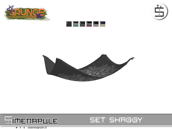 Sims 4 — Set Shaggy - Tapestry Ceiling by Simenapule — A set dedicated to the grunge style, with dark tones and