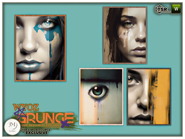 Sims 4 — grunge wyoz big wall paintings by jomsims — Dive into the rebellious and authentic atmosphere of grunge style