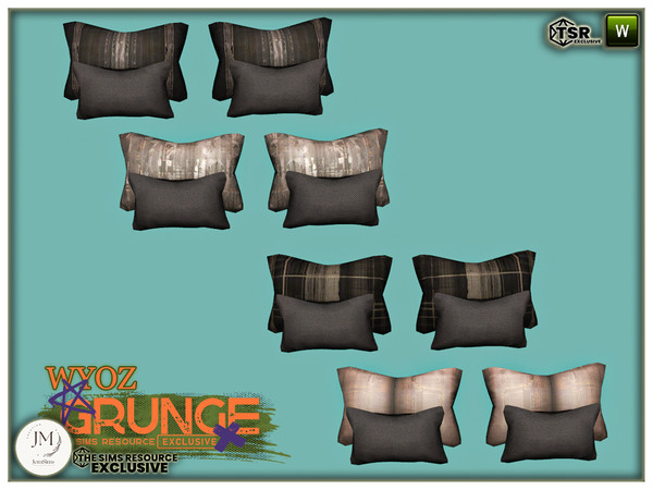 Sims 4 — grunge wyoz cushions deco by jomsims — Dive into the rebellious and authentic atmosphere of grunge style with