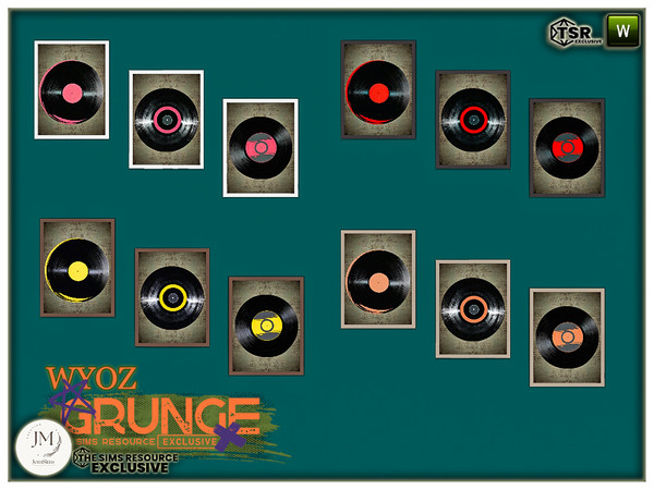 Sims 4 — grunge wyos wall paintings1 by jomsims — Explore modern, colorful grunge style with this musical set. Combine