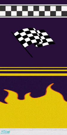 Sims 2 — Race Car Wall 6 by Shakeshaft — Part of a set of all Maxis Meshes and Textures, extracted using Simpe, room