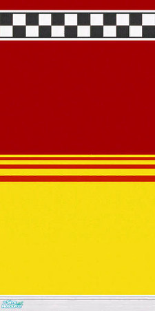 Sims 2 — Race Car Wall 1 by Shakeshaft — Part of a set of all Maxis Meshes and Textures, extracted using Simpe, room