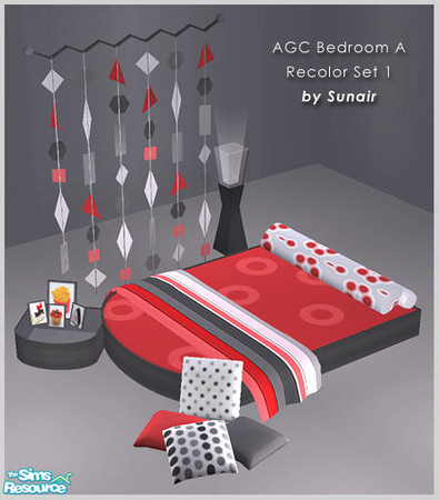 Sims 2 — AGC Bedroom A - Recolor set 1 by Sunair — AGC Bedroom A - Recolor set 1 (black)