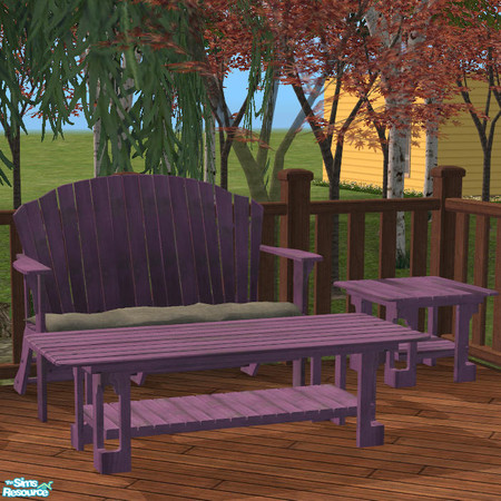 Sims 2 — Adirondack 1x1 Coffee Table Purple - #352466 by DOT — Adirondack 1x1 Coffee Table Purple Sims2 by DOT of The