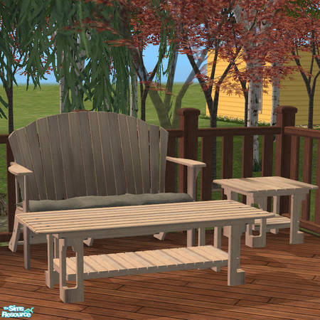 Sims 2 — Adirondack Lg Coffee Table Lt Wood by DOT — Adirondack Long Coffee Table LightWood Rounding out the tables to