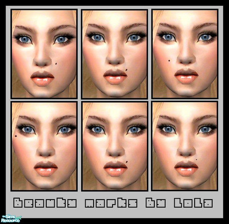 Sims 2 — Beauty Marks by Lola — Beauty Marks. Add Some individualism to your sims face.
