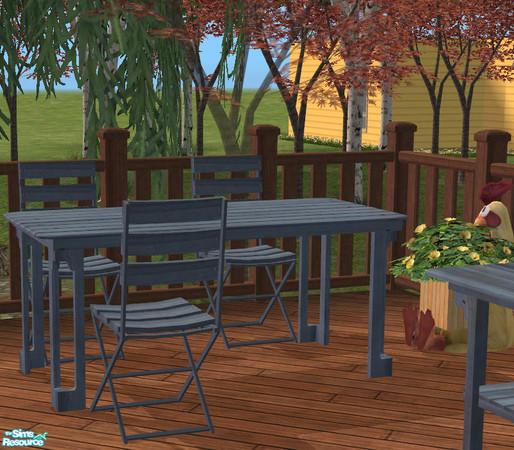 Sims 2 — Patio Chair Blue by DOT — Patio Chair Blue. Sims2 by DOT of The Sims Resource. Rounding out the tables to match