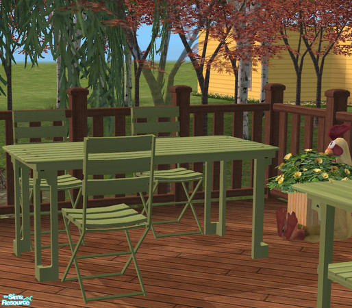 Sims 2 — Patio Chair Painted Green by DOT — Patio Chair Painted Green. Rounding out the tables to match MAXIS Style and