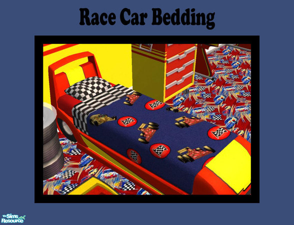 Sims 2 — Race Car Bedding by Shakeshaft — Part of a set of all Maxis Meshes and Textures, extracted using Simpe, room