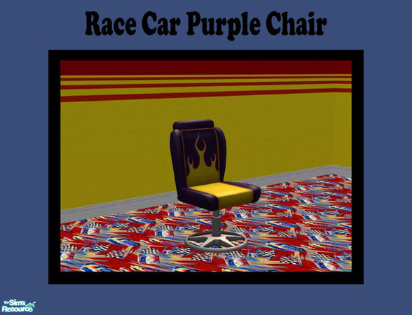 Sims 2 — Race Car Chair Purple by Shakeshaft — Part of a set of all Maxis Meshes and Textures, extracted using Simpe,