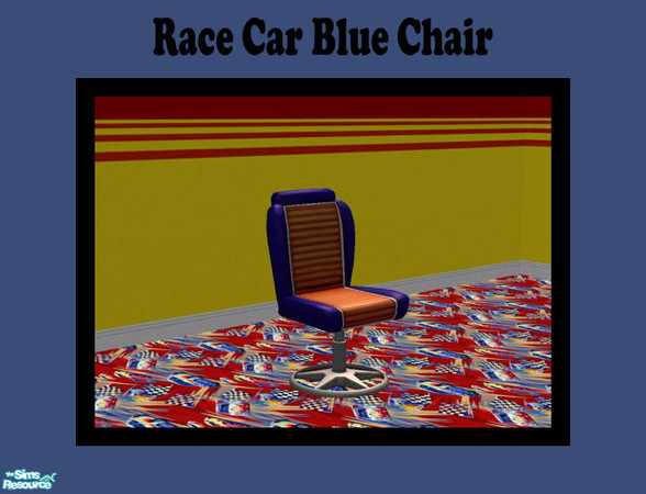 Sims 2 — Race Car Chair Blue by Shakeshaft — Part of a set of all Maxis Meshes and Textures, extracted using Simpe, room