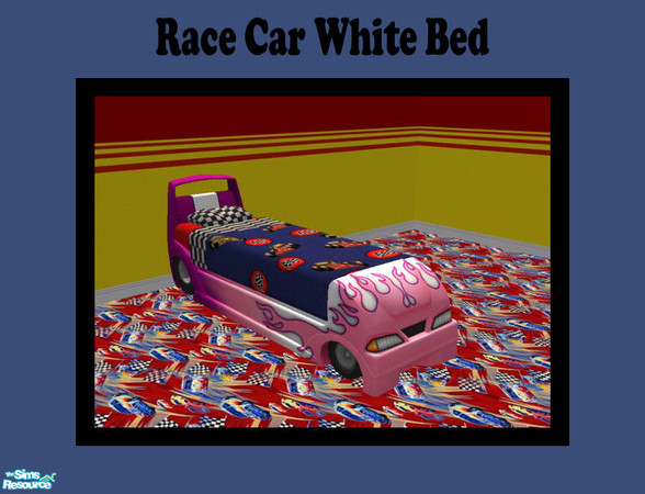 Sims 2 —  Race Car Bed White by Shakeshaft — Part of a set of all Maxis Meshes and Textures, extracted using Simpe, room