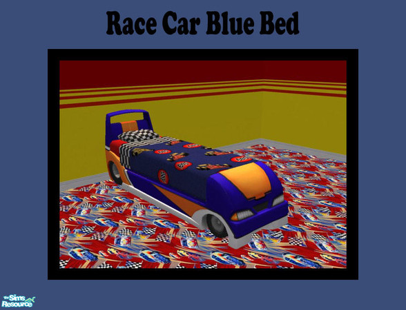 Sims 2 — Race Car Bed Blue by Shakeshaft — Part of a set of all Maxis Meshes and Textures, extracted using Simpe, room