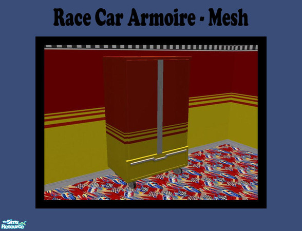 Sims 2 — Race Car Armoire - Mesh by Shakeshaft — Part of a set of all Maxis Meshes and Textures, extracted using Simpe,