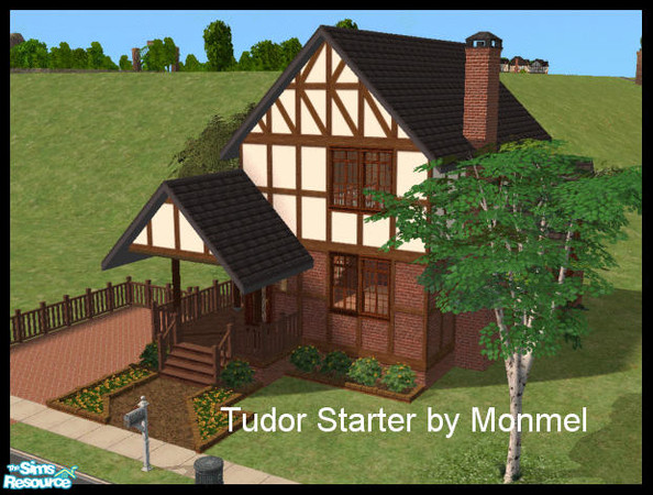 Sims 2 — Tudor Starter by monmel — A nice Tudor home for a smal family. Only Maxis content.