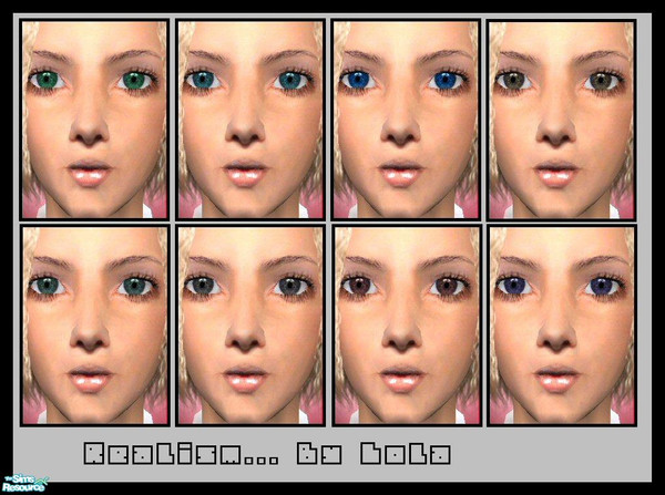 Sims 2 — Realism  by Lola — Realistic Eyes, Comes in 8 Different Shades. Skintone By Me, Real Skin [Light]