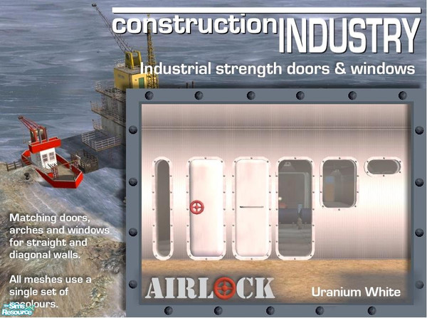 Sims 2 — Airlock White Recolor by Cyclonesue — This recolour works for the entire Airlock set. Just make sure you have
