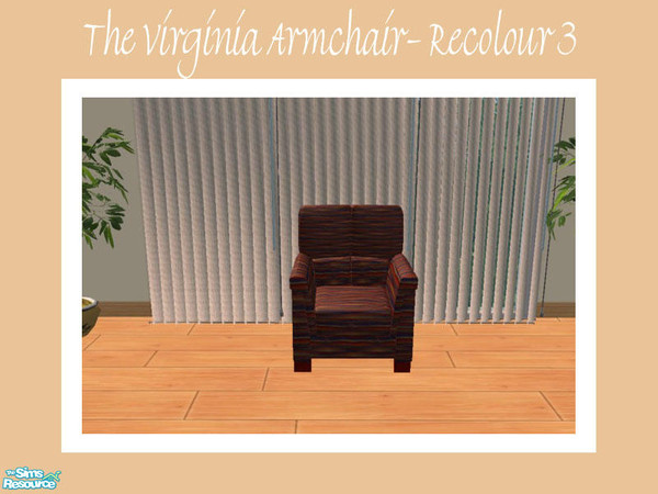 Sims 2 — The Virginia Armchair -  Recolour 3 by Shakeshaft — Part of a new mesh set of seating for your sims, set