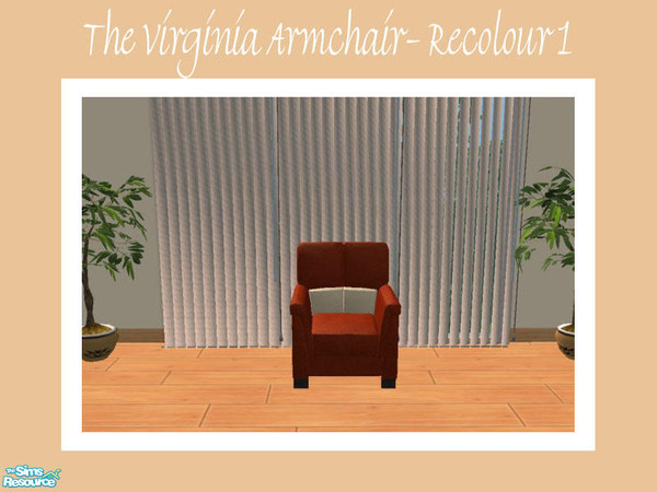Sims 2 — The Virginia Armchair -  Recolour 1 by Shakeshaft — Part of a new mesh set of seating for your sims, set