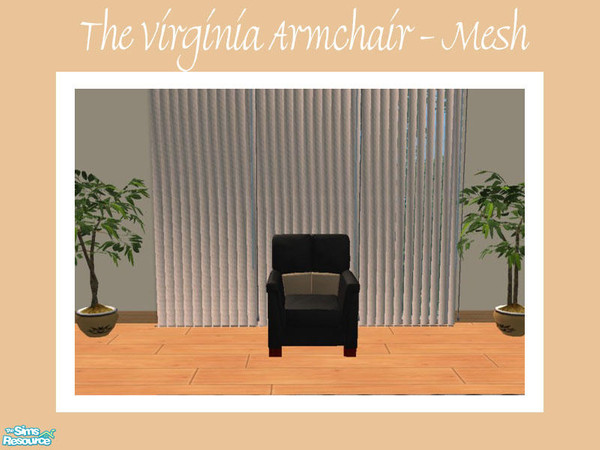 Sims 2 — The Virginia Armchair - Mesh by Shakeshaft — Part of a new mesh set of seating for your sims, set includes 3 new