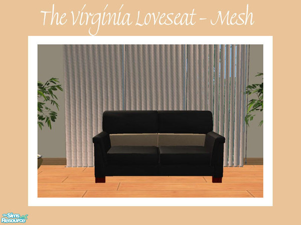 Sims 2 — The Virginia Loveseat - Mesh by Shakeshaft — Part of a new mesh set of seating for your sims, set includes 3 new