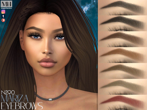 Sims 4 — [Patreon] Mariza Eyebrows N290 by MagicHand — Angled brows in 13 colors - HQ Compatible.