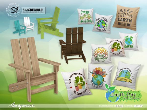 Sims 4 — Amazonica Cushion by SIMcredible! — Celebrating the Earth Day, we are bringing to your sims the Amazonica set, a