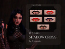 Sims 4 — Shadow Cross Lipstick by rubyTrash — A beautiful multicolor lip line featuring a cross in the middle.