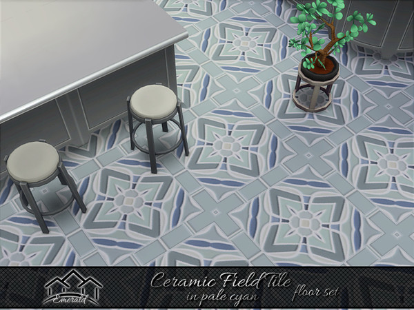 Sims 4 — Ceramic Field Tile in pale cyan floor1 by Emerald — Mix and match with ceramic field tiles to create a beautiful