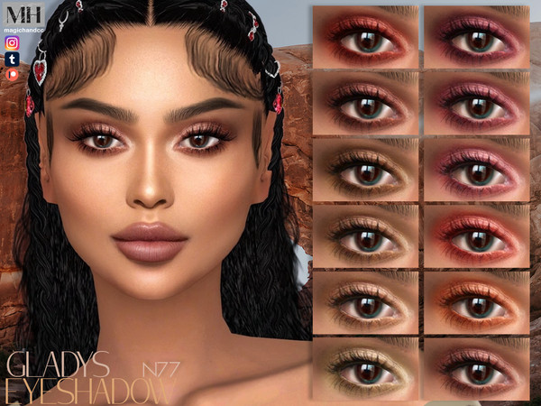 Sims 4 — [Patreon] Gladys Eyeshadow N77 by MagicHand — Powder eyeshadow in 16 colors - HQ Compatible.