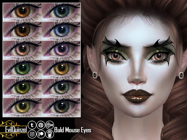 Sims 4 — Bald Mouse Eyes by EvilQuinzel — Beautiful eyes in 12 shades. Facepaint category;