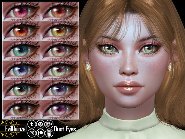 Sims 4 — Dust Eyes by EvilQuinzel — pretty colorful eyes in 12 swatches! Facepaint category;