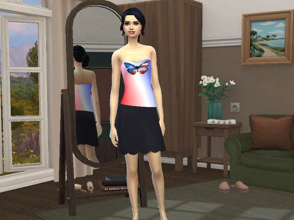 Sims 4 — 4th Of July Shirts Sets by Cheyenne1002 — My Own 4th Of July Clothing While Recording A YouTube Tutorial For