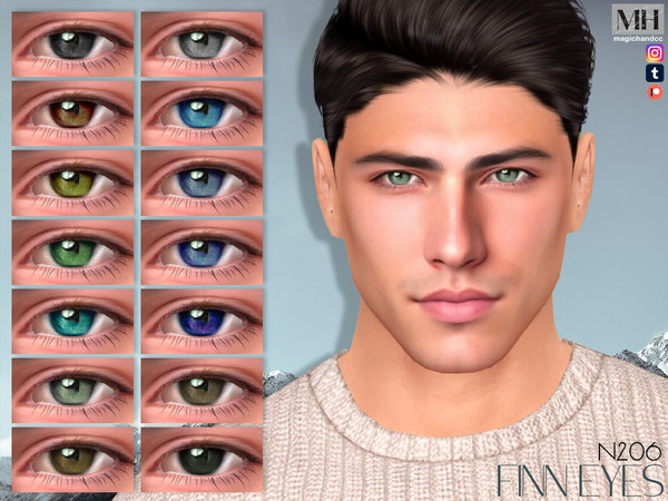 Sims 4 — Finn Eyes N206 by MagicHand — Jewel eyes for males and females in 16 colors - HQ Compatible.
