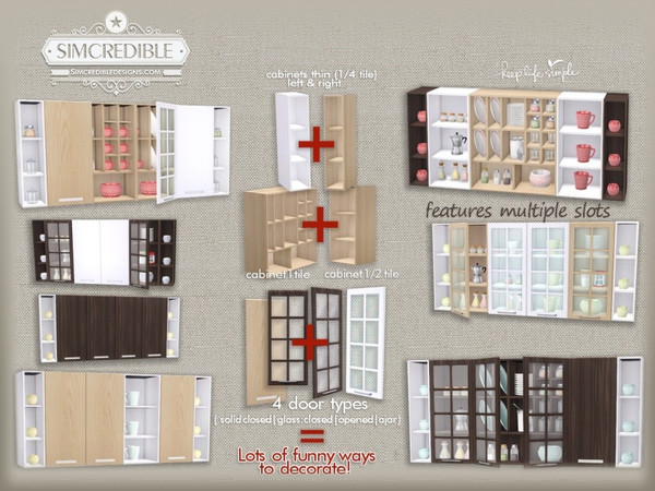 Sims 4 — Keep Life Simple Kitchen Cabinet Door Opened Left by SIMcredible! — by SIMcredibledesigns.com available