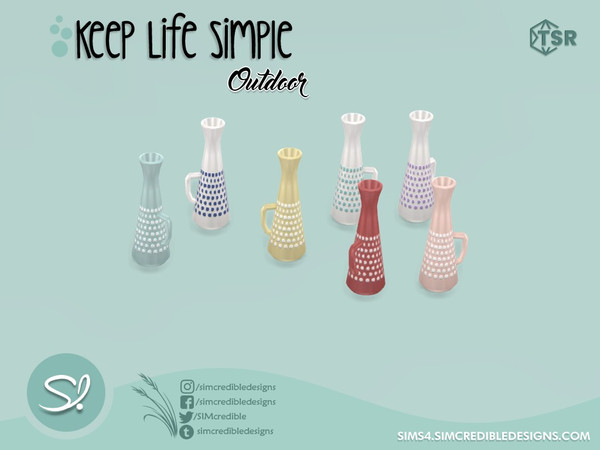 Sims 4 — Keep life simple outdoor Jug by SIMcredible! — by SIMcredibledesigns.com available exclusively at TSR 9 colors
