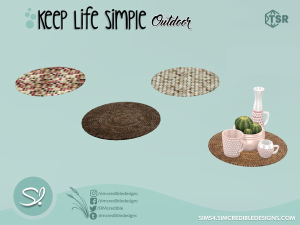 Sims 4 — Keep life simple outdoor Table Mat by SIMcredible! — by SIMcredibledesigns.com available exclusively at TSR 4