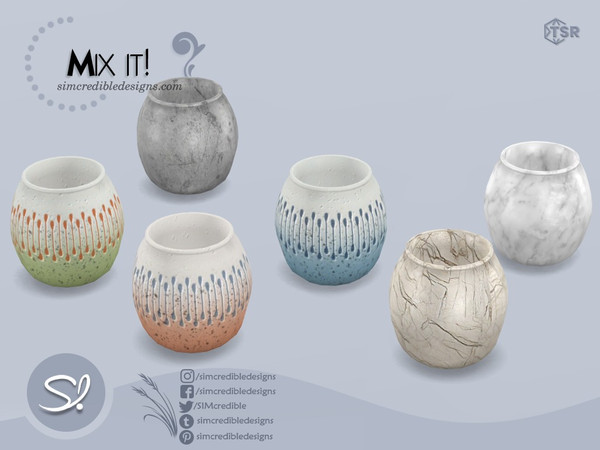 Sims 4 — Mix It vase small by SIMcredible! — by SIMcredibledesigns.com available exclusively at TheSimsResource 6 colors