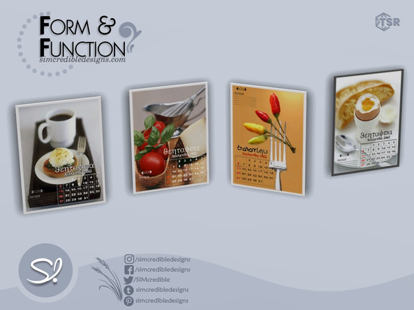 Sims 4 — Form and Function painting Calendar by SIMcredible! — by SIMcredibledesigns.com available exclusively at TSR 4