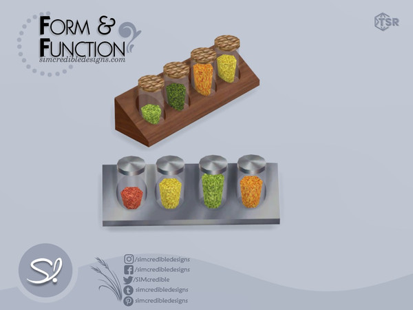 Sims 4 — Form and Function Spice Rack by SIMcredible! — by SIMcredibledesigns.com available exclusively at TSR 2 colors