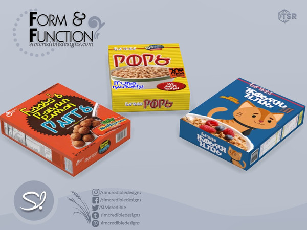 Sims 4 — Form and Function Cereal Box by SIMcredible! — *Decor only just like EA clutter* by SIMcredibledesigns.com