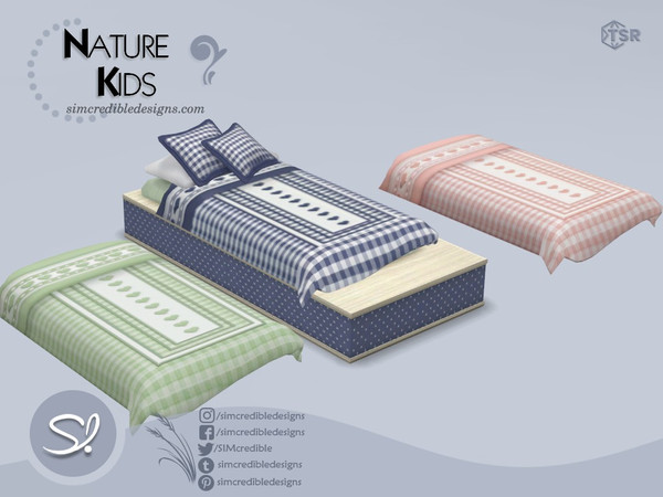 Sims 4 — Nature Kids Toddler Bed Cover by SIMcredible! — by SIMcredibledesigns.com available exclusively at TSR 6 colors
