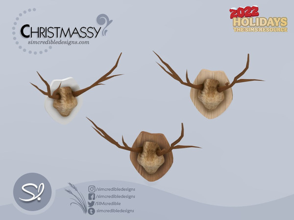 Sims 4 — Christmassy Faux antlers  by SIMcredible! — by SIMcredibledesigns.com available exclusively at TSR 3 colors