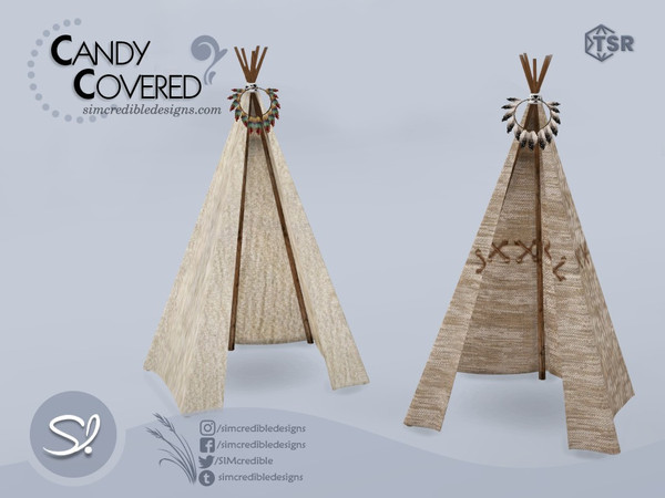 Sims 4 — Candy Covered Tent by SIMcredible! — by SIMcredibledesigns.com available exclusively at TSR 3 colors variations