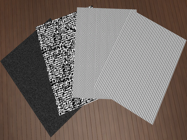 Sims 4 — Grayscale rugs by Woodies — Grayscale rugs