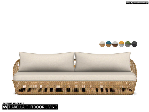 Sims 4 — Tiarella Sofa by wondymoon — Wicker detailed outdoor!