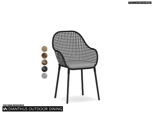 Sims 4 — Tiarella Dining Chair by wondymoon — wicker detailed outdoor dining area